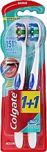 Fragrances, Perfumes, Cosmetics Toothbrush 360 "Super Clean", medium, 1+1, light blue + orange - Colgate