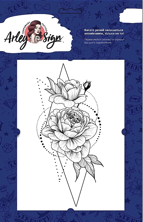 Temporary Flash-Tattoo "Geometric Rose" - Arley Sign — photo N3