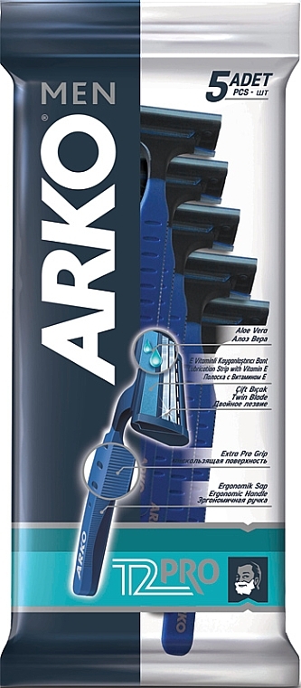 T2 Pro Double Razor, 5 pcs - Arko Men T2 Pro Double — photo N1