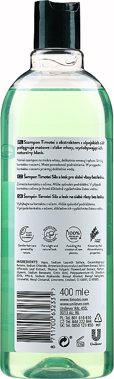 Shampoo "Strength & Shine" - Timotei  — photo N2