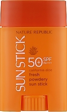 Fragrances, Perfumes, Cosmetics Mattifying Sun Stick with Aloe Extract - Nature Republic California Aloe Fresh Powdery Sun Stick SPF 50+ PA ++++