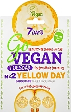 GIFT! Sheet Face Mask 'For a Fabulous Morning' - 7 Days Go Vegan Tuesday Yellow Day — photo N1