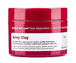 Fragrances, Perfumes, Cosmetics Hair Clay Wax - Recipe for Men Army Clay Wax