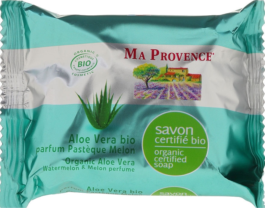 Bio-Organic Soap with Aloe Vera and Watermelon & Melon Scent - Ma Provence Organic Soap — photo N1