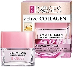 Active Collagen & Rose Water Night Gel - Nature of Agiva Roses Active Collagen Night Gel Cream — photo N2