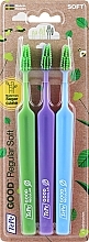 Fragrances, Perfumes, Cosmetics Toothbrush Set, green + blue + purple - Tepe Good Regular 3 Pack Toothbrush