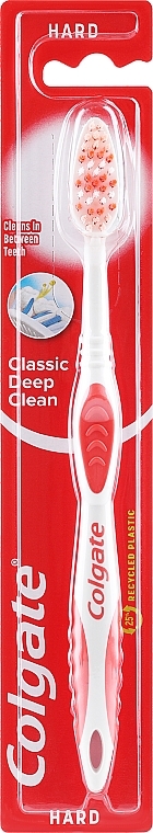 Hard Toothbrush "Classic", red - Colgate Classic Deep Clean Soft — photo N1