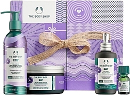 Set - The Body Shop Unwind & Rest Sleep Routine Gift (gel/200ml + oil/9ml + b/cr/200ml + spray/100ml) — photo N1