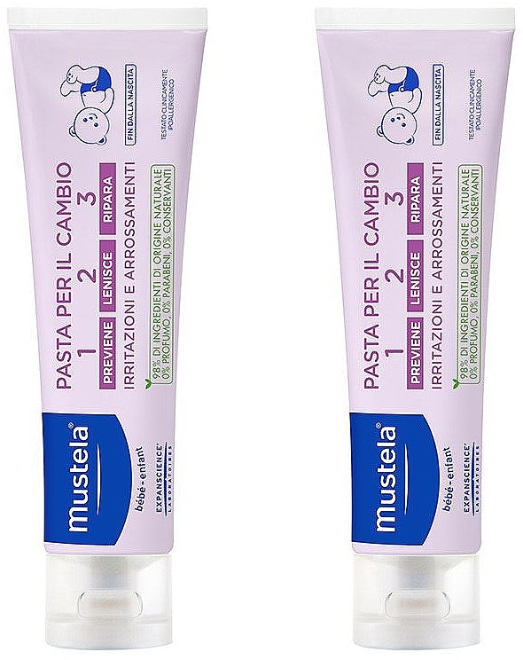 Set - Mustela Bebe 1 2 3 Vitamin Barrier Cream (b/cr/2x150) — photo N1