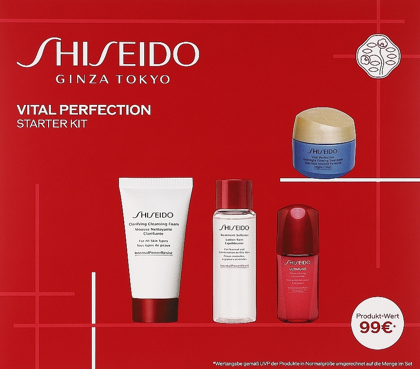 Set - Shiseido Vital Perfection Starter Kit (f/cr/15ml + clean/foam/30ml + f/lot/30ml + f/conc/10ml) — photo N1