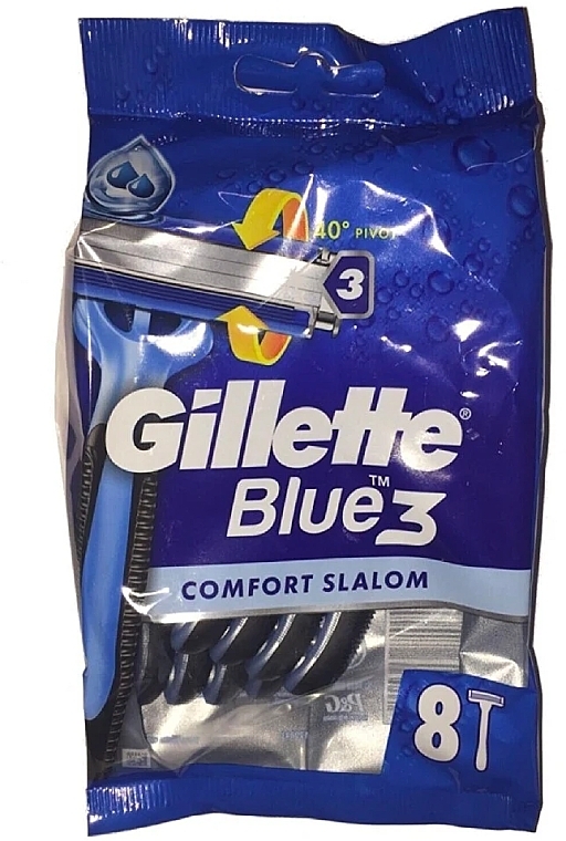 Disposable Razor Set - Gillette Blue 3 Comfort Slalom — photo N1