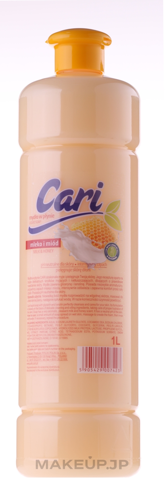 Liquid Soap "Milk and honey" - Cari Milk And Honey Liquid Soap — photo 1000 ml