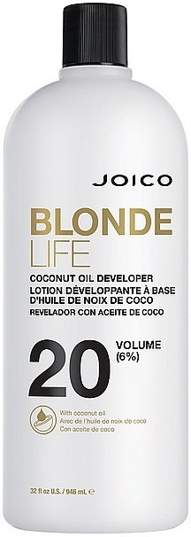 Oxidizing Cream 6% - Joico Blonde Life Coconut Oil Developer 20 Volume — photo N1