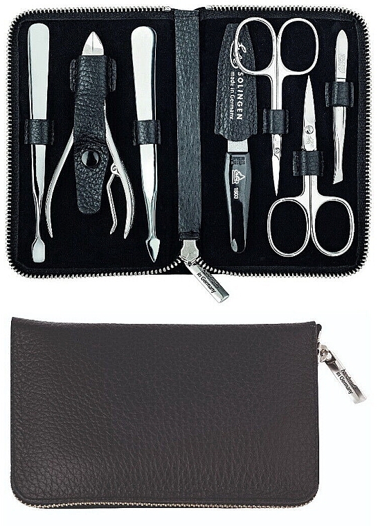 Manicure Set 'Travel', 7 pcs - Erbe Solingen Manicure Set Black — photo N3