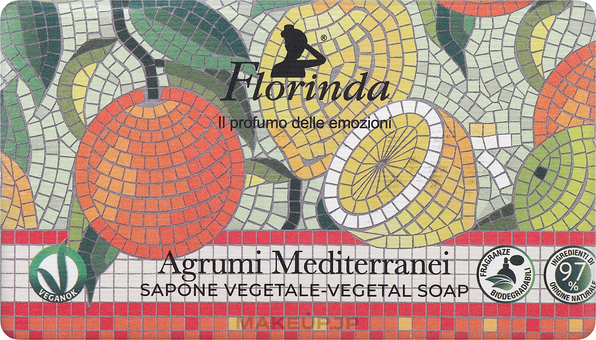 Mediterranean Citrus Toilet Soap - Florinda Mosaici Italiani Vegetal Soap — photo 200 g