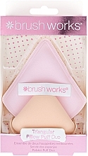 Fragrances, Perfumes, Cosmetics Powder Puff Set - Brushworks Triangular Pillow Puff Duo