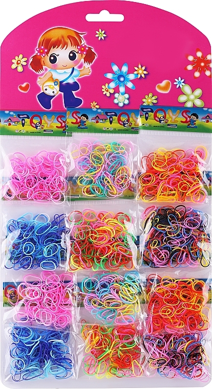 Silicone Hair Tie Set FA-5632, multi-colored, 12 packs - Donegal — photo N1