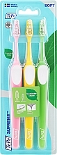 Fragrances, Perfumes, Cosmetics Toothbrush Set, green + yellow + pink - Tepe Supreme Soft 