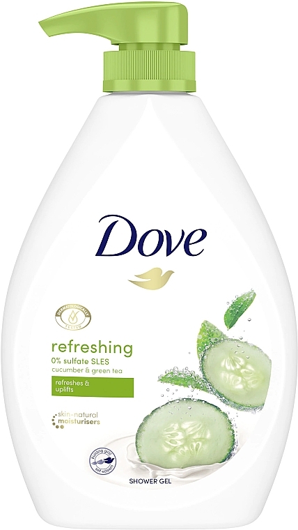 Shower Gel, with dispenser - Dove Refreshing Cucumber & Green Tea Shower Gel — photo N1