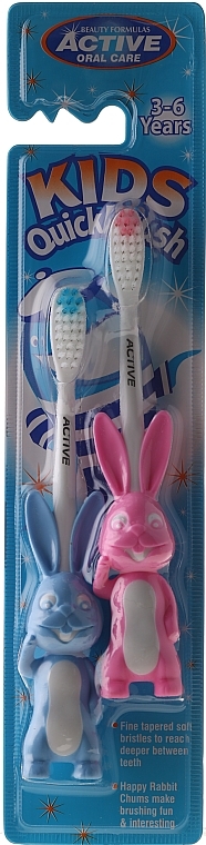 Kids Toothbrush, 3-6 years, pink + blue - Beauty Formulas Active Oral Care — photo N2