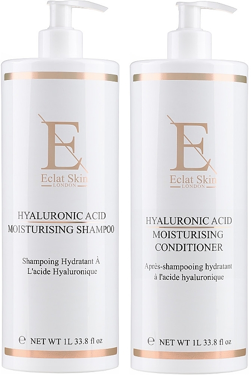 Set - Eclat Skin London Hyaluronic Acid Moisturising Set (cond/1000ml + shmp/1000ml) — photo N1