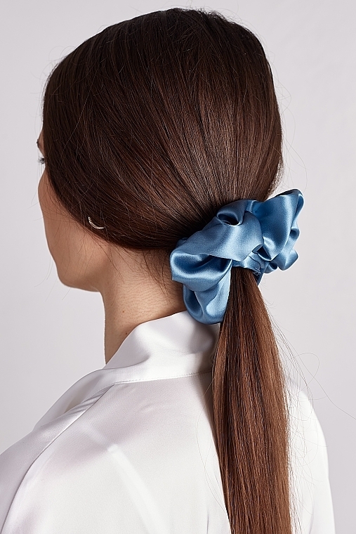 Natural Silk Scrunchie, light blue - de Lure Scrunchie — photo N2