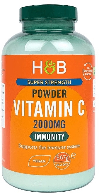 Pure Vitamin C PowderDietary Supplement - Holland & Barrett Vitamin C Powder 2000mg — photo N1