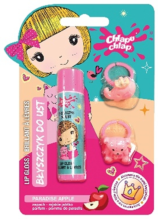 Lip Gloss with Apple Scent, with rings - Chlapu Chlap Lip Gloss Paradise Apple — photo N1