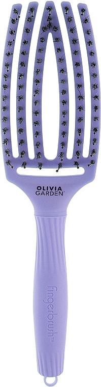 Combined Hair Brush, lilac - Olivia Garden Fingerbrush Combo Nineties Grape Soda — photo N1