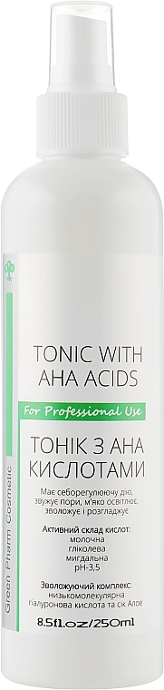 AHA Acids Tonic - Green Pharm Cosmetic Tonic With AHA Acids PH 3,5 — photo N1