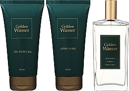 Set (sh/gel/150ml + edt/150ml + af/shave/balm/150ml) - Spanish Golden Wasser Institute — photo N2