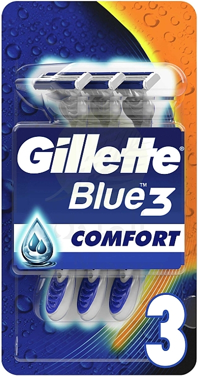 Disposable Razor Set, 3pcs - Gillette Blue3 Comfort — photo N1