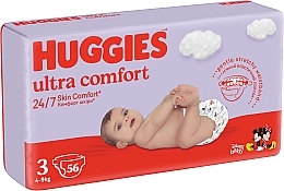 Ultra Comfort 3 Diapers, 4-9 kg, 56 pcs. - Huggies — photo N2