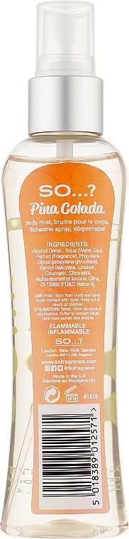 Body Spray - So…? Pina Colada Body Mist — photo N1