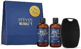 Fragrances, Perfumes, Cosmetics Set - Steve's No Bull***t Set (shmp/250 ml + sh/gel/250 ml + brush)