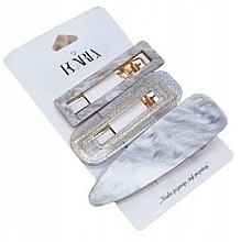 Fragrances, Perfumes, Cosmetics Hair Clip Set, 3 pieces, SP216, silver - Ecarla