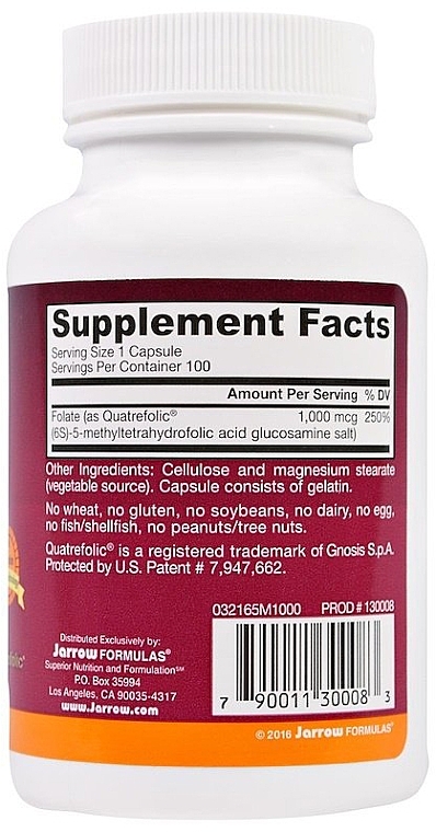 Methyl Folate, 1000 mcg - Jarrow Formulas Methyl Folate, 1000 mcg — photo N2