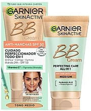 Fragrances, Perfumes, Cosmetics BB Cream - Garnier Skin Active BB Cream Anti-Dark Spots Spf50