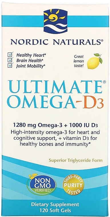 Dietary Supplement "Omega D3" - Nordic Naturals Ultimate Omega-D3 Lemon — photo N2