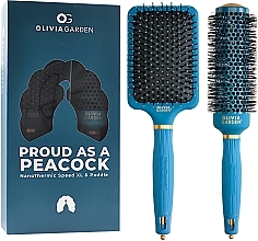 Set - Olivia Garden Limited Edition Peacock Edition Kit (brush/2pc) — photo N1