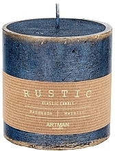 Fragrances, Perfumes, Cosmetics Decorative Candle, 9x9 cm, blue - Artman Rustic Patinated