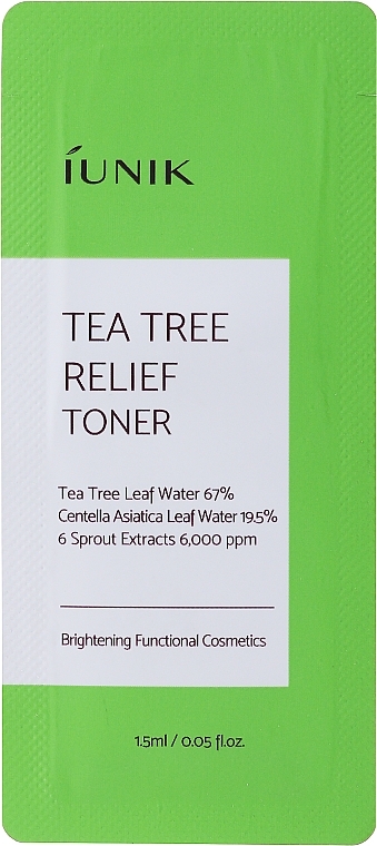 Soothing Tea Tree Toner - iUnik Tea Tree Relief Toner (sample) — photo N1