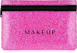 Fragrances, Perfumes, Cosmetics Silicone Makeup Bag, pink "Glitter Pouch", 18x11cm - MAKEUP