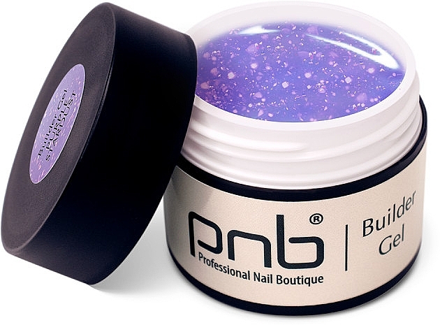 Nail Builder Gel, purple - PNB UV/LED Builder Gel Purple Stardust — photo N1