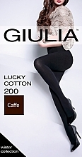 Tights "Lucky Cotton" 200 Den, caffe - Giulia — photo N8