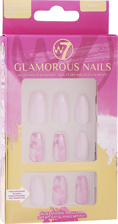 False Nails Set - W7 Cosmetics Glamorous Nails — photo N1