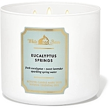 Fragrances, Perfumes, Cosmetics 3-Wick Scented Candle - Bath and Body Works White Barn Eucalyptus Springs Scented Candle