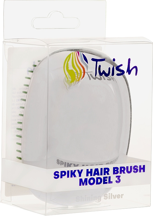 Hair Brush, shining silver - Twish Spiky 3 Hair Brush Shining Silver — photo N1