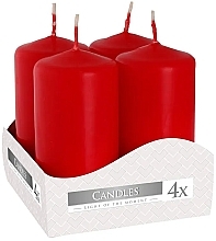 Votive Candle Set 40x80 mm, red, 4 pcs. - Bispol — photo N1