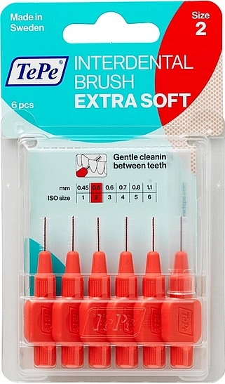 Interdental Brush Set 'Extra Soft', 0.5 mm - TePe Interdental Brush Extra Soft Size 2 — photo N1